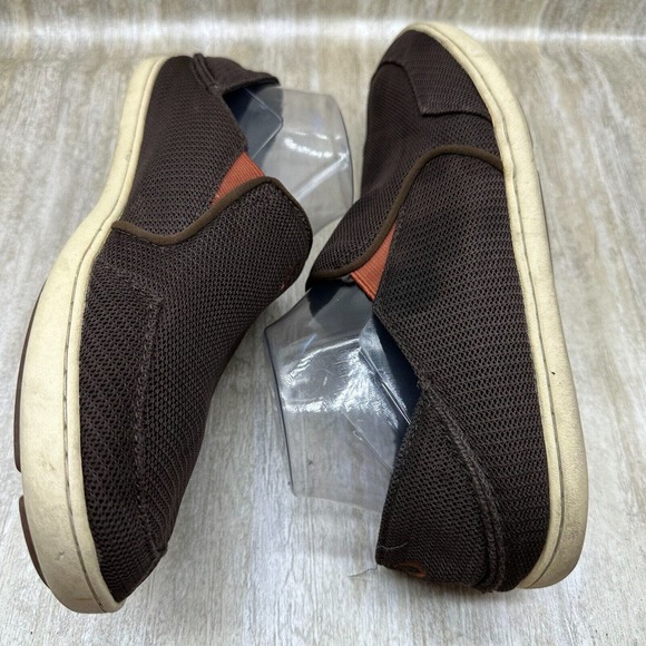 Olukai Shoes Mens 9.5 Nohea Mesh Comfort Slip On Loafer Brown Fabric Flats - Picture 3 of 12